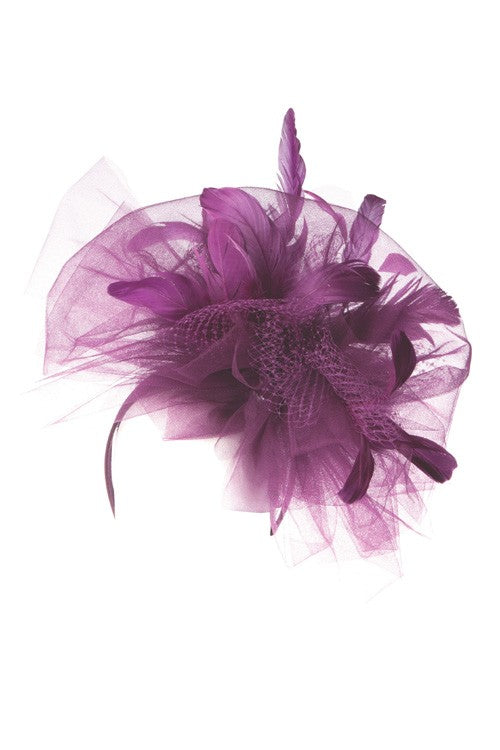 Feather and Mesh Fascinator - Fashdime