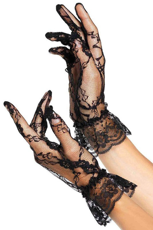 Wrist Length Lace Gloves - Fashdime