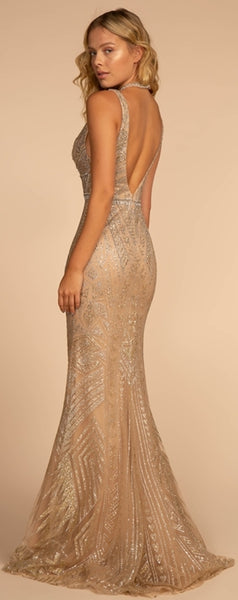 Mesh Beaded Sweetheart Mermaid Long Dress (Necklace NOT INCLUDED) - Fashdime