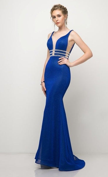 Fitted gown with beaded belt - Fashdime